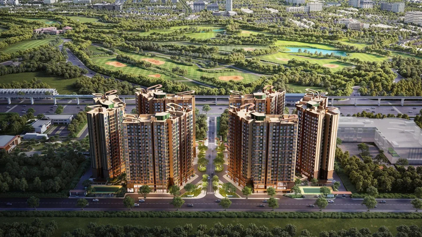Phối cảnh trên cao dự án Norton Park với 6 tòa tháp đáp ứng nhu cầu căn hộ chuyên gia tại khu vực phía Bắc TP HCM